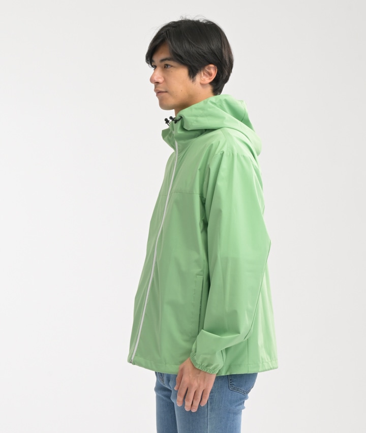 防風ストレッチジップパーカ(Mサイズ ライトグリーン): メンズ