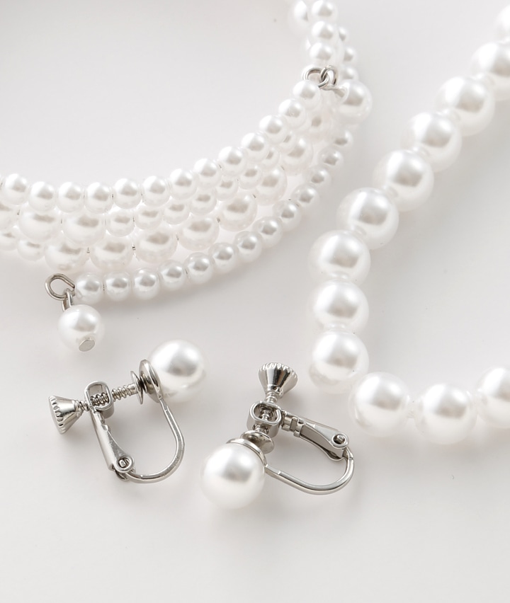 レディース服飾 婦人3点セットパール風アクセサリー フリー ホワイト 婦人 パシオス公式ネットショップ Paseos Net