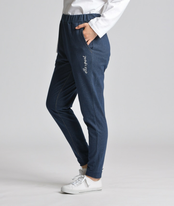 ｅｌｌｅｓｐｏｒｔ デニム風ジャージーパンツ ｍサイズ ブルー スポーツ臨時カテゴリ パシオス公式ネットショップ Paseos Net