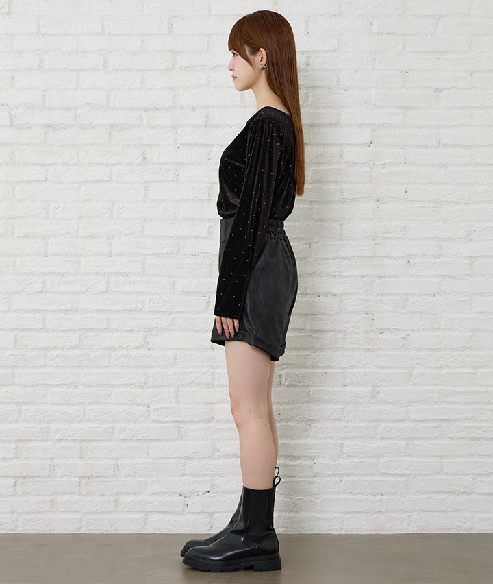 美品　ローヘン lohen ビッグパッチショートパンツ　ブラック　黒 美品 ローヘン lohen ビッグパッチショートパンツ ブラック 黒