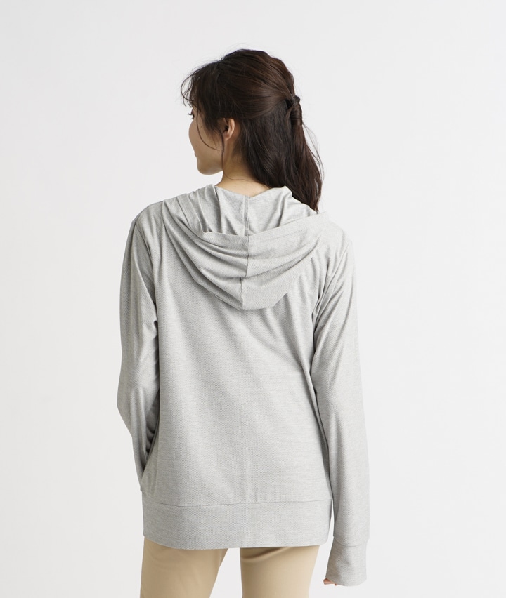 レディース大きなサイズ 婦人 接触冷感 ハニカムメッシュジップパーカ ３ｌサイズ グレーモク 婦人 パシオス公式ネットショップ Paseos Net