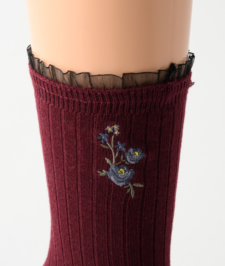 モチーフソックス 真夜中の花束 BS02 BOTANICA SOCKS -ボタニカソックス-【フラワーオーケストラ