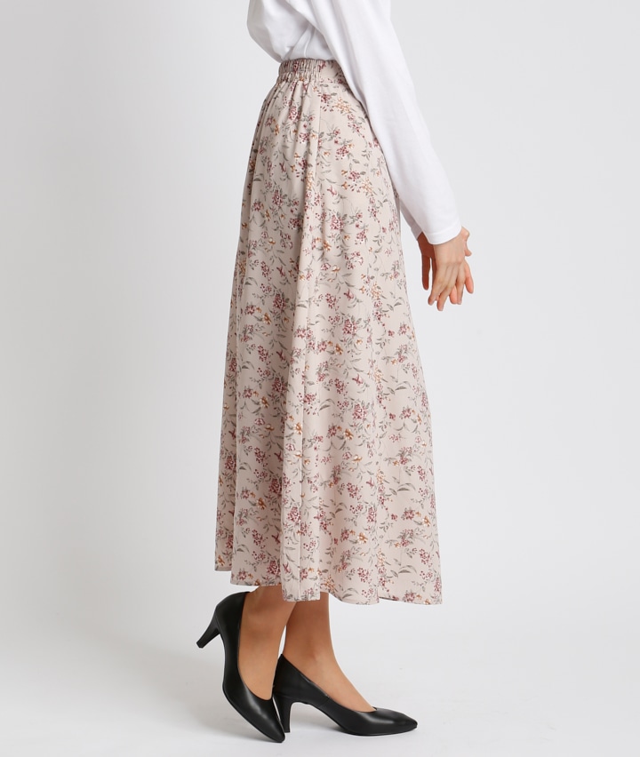 ｓｕｆｆｕｓｅ ｐｌｕｓ 婦人プリントロングスカート ｍサイズ ブラック レディース パシオス公式ネットショップ パシオスnet