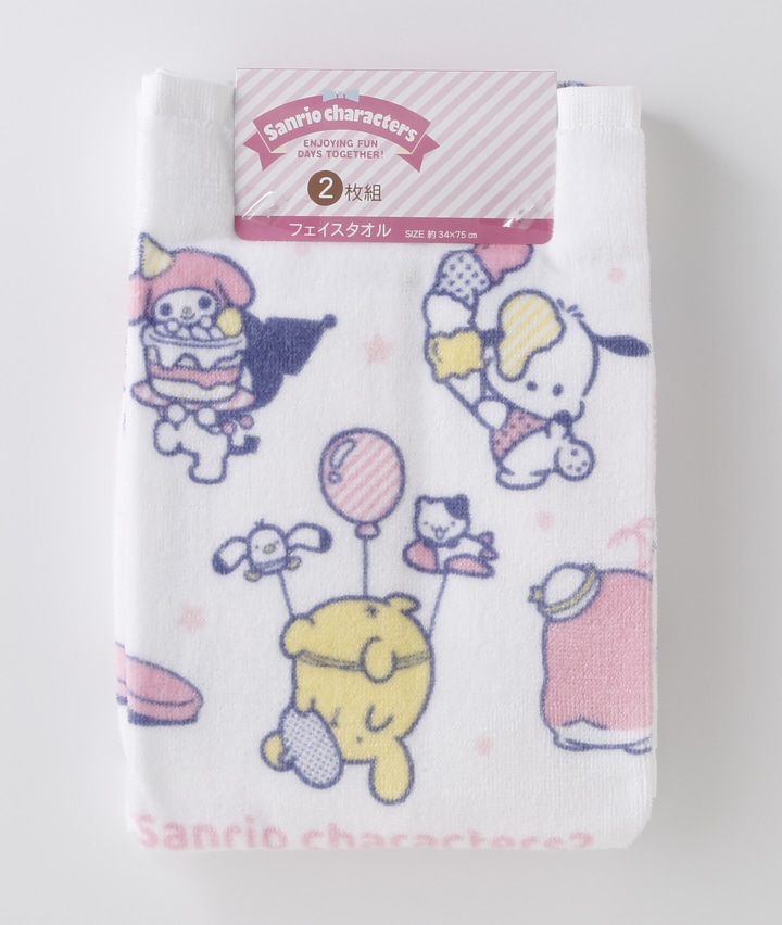 タオル＞＜サンリオキャラクターズ＞（２枚組）フェイスタオル