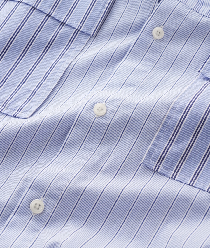 メンズ大きなサイズ 紳士ストライプ切替シャツ ３ｌサイズ ブルー 紳士 パシオス公式ネットショップ Paseos Net