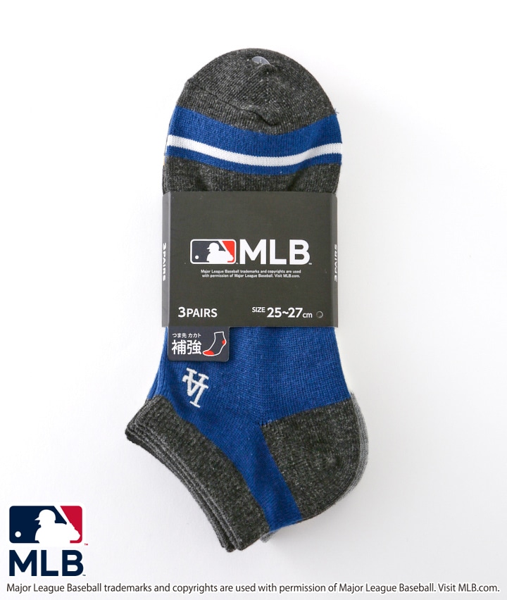 MLB】（3足組）刺繍付きスニーカーソックス(25～27