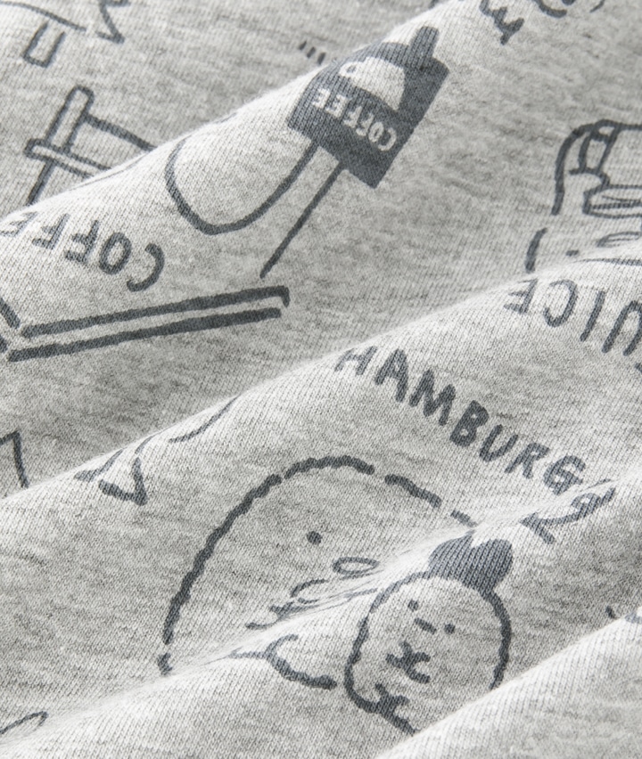 今風カジュアル すみっコぐらし 婦人７分丈天竺総柄パンツ ｍサイズ グレー 婦人 パシオス公式ネットショップ Paseos Net