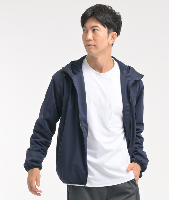 アクティブスタイル】撥水防風ストレッチジャケット(Ｍサイズ ネービー