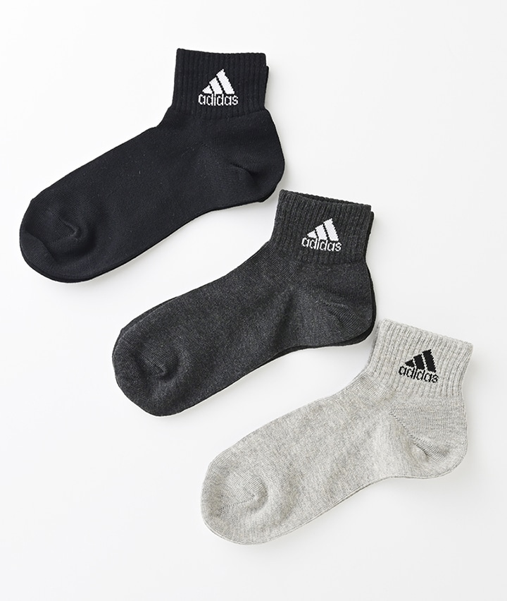 メンズソックス＞＜ａｄｉｄａｓ＞（３足組）アメリブショートソックス
