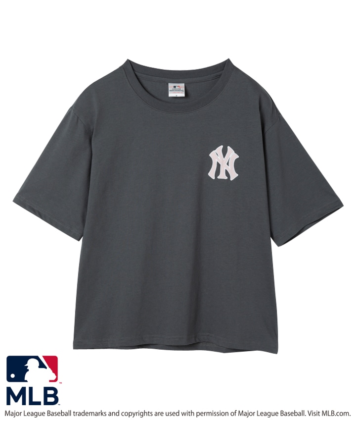 MLB】胸ロゴTシャツ(Mサイズ ライトグレー): レディース