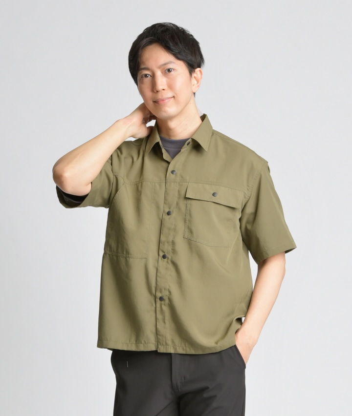 メンズ大きなサイズ 紳士切替シャツ ３ｌサイズ カーキ 紳士 パシオス公式ネットショップ Paseos Net
