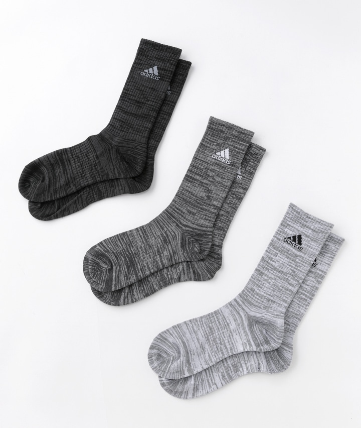ａｄｉｄａｓ】（３足組）クルーソックス(２４～２６㎝ アソート１ 