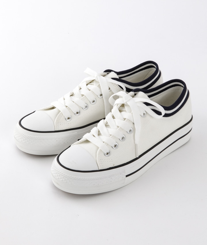 レディースシューズ 婦人厚底リブニットスニーカー ｓサイズ アイボリー レディース パシオス公式ネットショップ パシオスnet