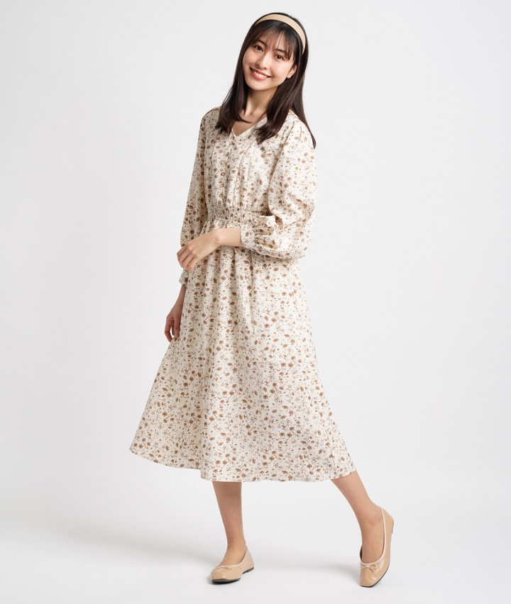 トレンドスタイル 婦人花柄ワンピース ｍサイズ アイボリー レディース パシオス公式ネットショップ パシオスnet