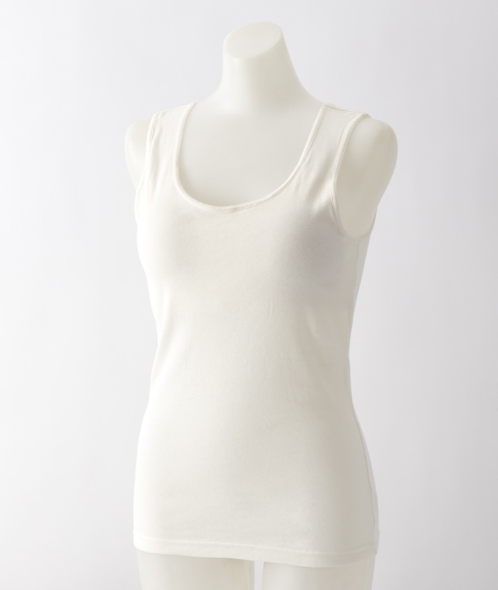 レディスインナー 綿１００ ラベンダー加工 パット入り 婦人タンクトップ ｍサイズ オフホワイト レディース パシオス公式ネットショップ パシオスnet