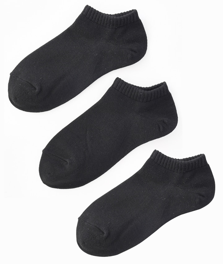 メンズソックス ３足組 小さいサイズ 紳士スニーカーソックス ２２ ２６ ブラック 紳士 パシオス公式ネットショップ Paseos Net