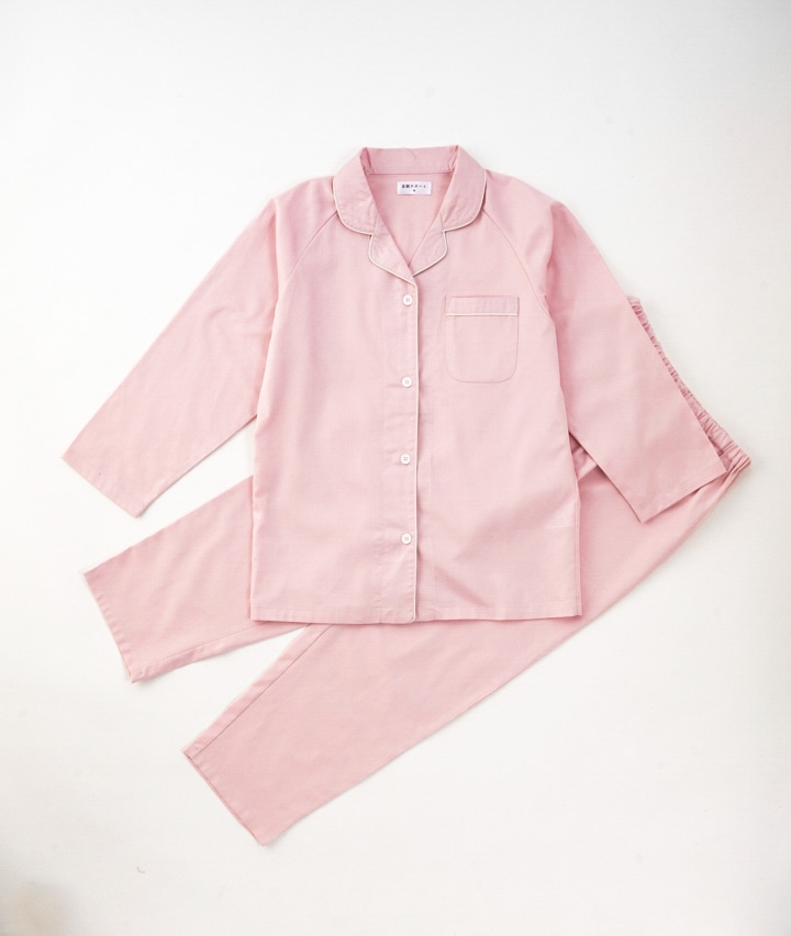 レディースパジャマ 綿１００ サテンシャツパジャマ ｍサイズ ピンク 婦人 パシオス公式ネットショップ Paseos Net