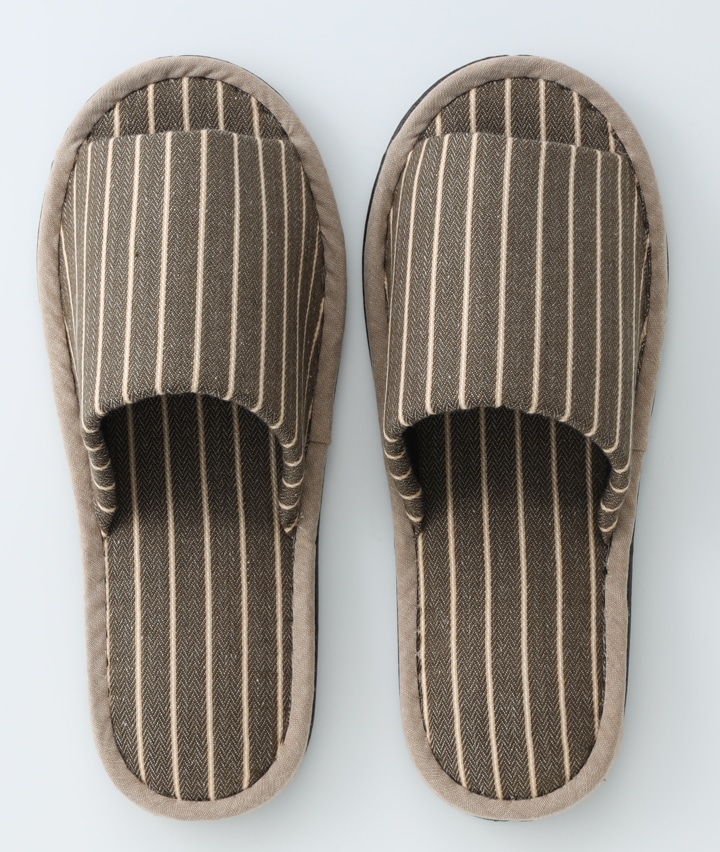 スリッパ ストライプスリッパ ｌｌサイズ ベージュ リビング パシオス公式ネットショップ Paseos Net
