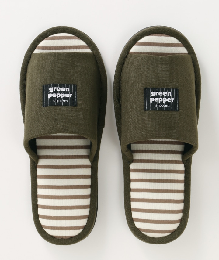 スリッパ ネームボーダースリッパ ｌｌサイズ グリーン リビング パシオス公式ネットショップ Paseos Net