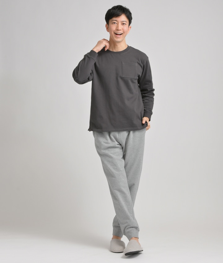 メンズパジャマ ｓｕｆｆｕｓｅ ｕｓａ綿１００ 紳士スウェットパジャマ ｍサイズ チャコルグレー メンズ パシオス公式ネットショップ パシオスnet