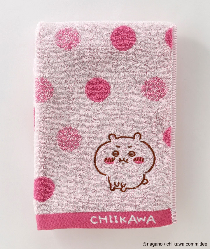 ちいかわ】フェイスタオル ちいかわ ぷん！(８０×３４cm ピンク): 寝具
