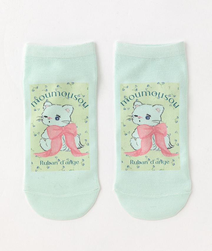 NAPPY】（1足物）ねこ柄プリントソックス(23～25