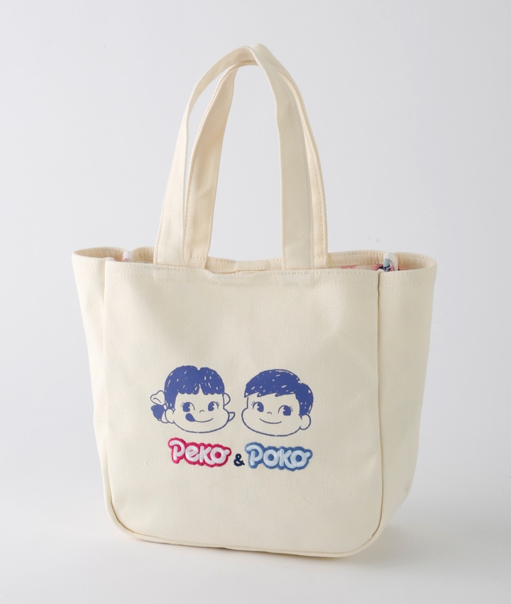 PEKO＆POKO】ミニトート(23×23×11㎝ アイボリー