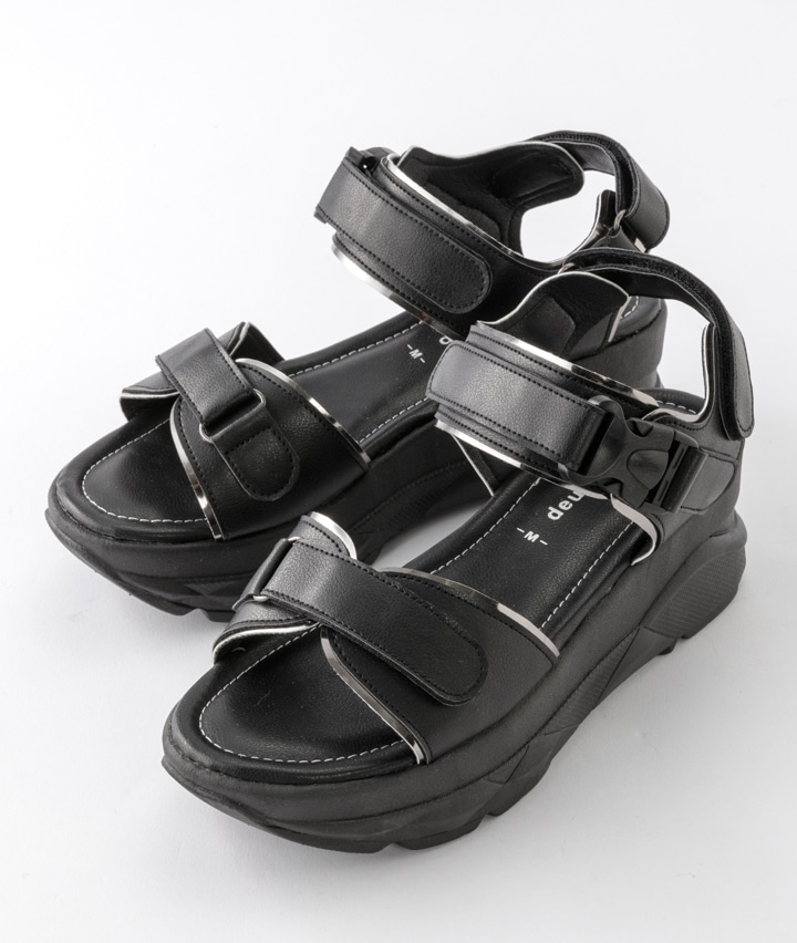 レディースシューズ 婦人厚底スポーツサンダル ｍサイズ ブラック レディース パシオス公式ネットショップ パシオスnet