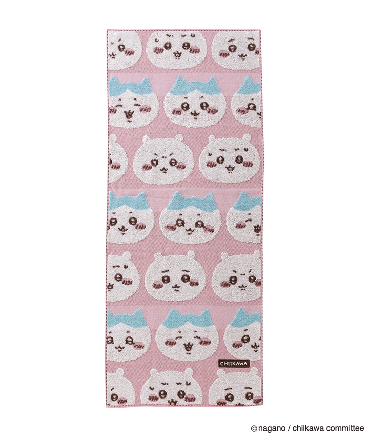 ちいかわ＞フェイスタオル ラインアップ(８０×３４cm ピンク