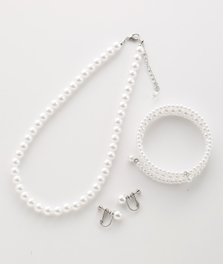 レディース服飾 婦人3点セットパール風アクセサリー フリー ホワイト 婦人 パシオス公式ネットショップ Paseos Net