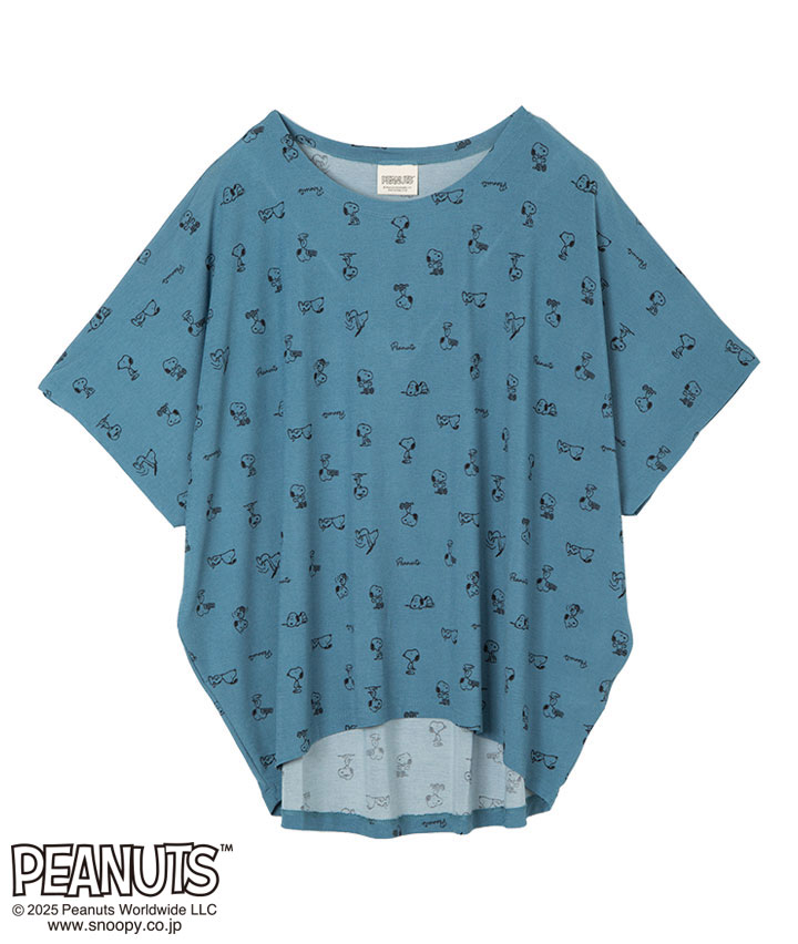 正規品おじさん 大きいサイズ）【PEANUTS】総柄ドルマンTシャツ(3L