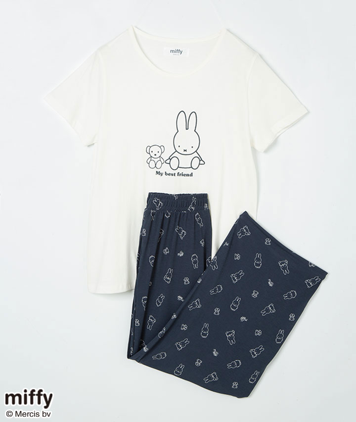 ミッフィー】半袖Tシャツ＋総プリントパンツセット(Mサイズ