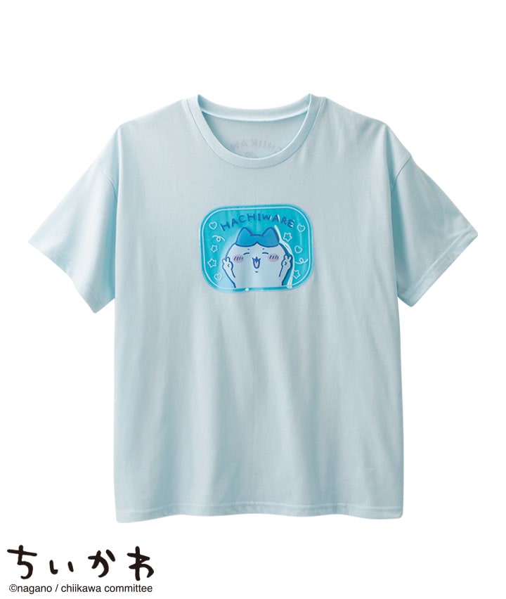 ちいかわ（ハチワレ）】女児Tシャツ(120㎝ サックス