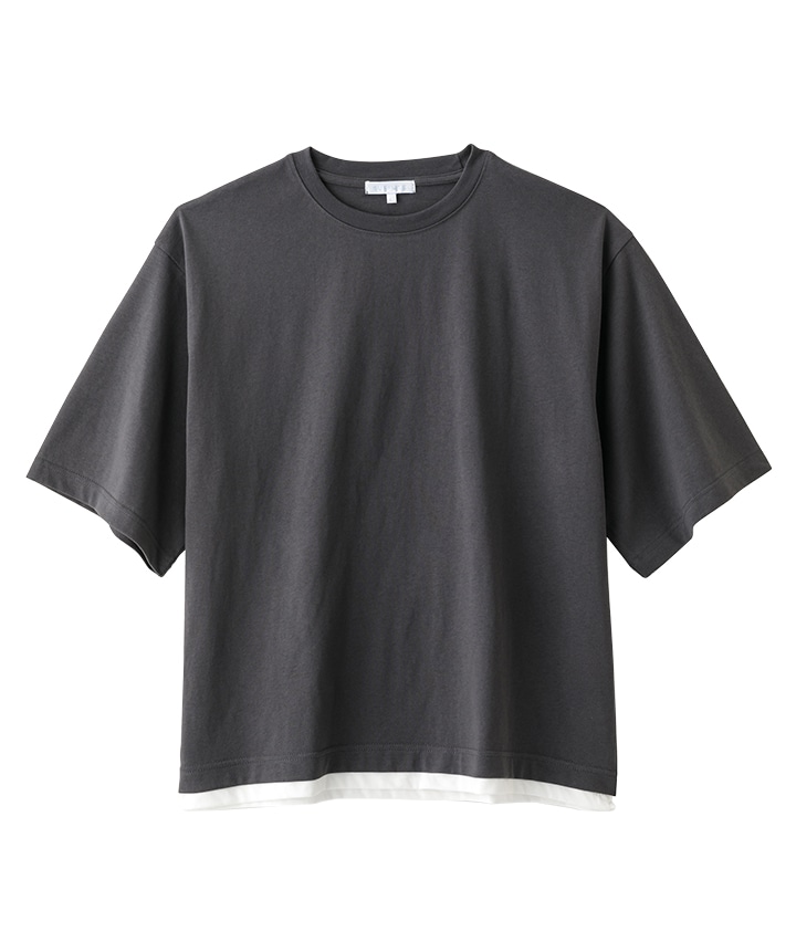 6 22 水 午前10時販売開始 ｓｕｆｆｕｓｅ 紳士フェイクレイヤードｔシャツ ｍサイズ チャコルグレー メンズ パシオス公式ネットショップ パシオスnet