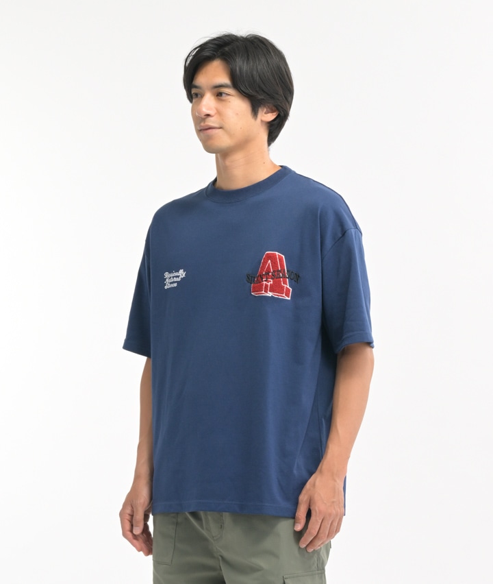 さがら刺繍Tシャツ(Mサイズ ネービー): メンズ｜パシオスNet