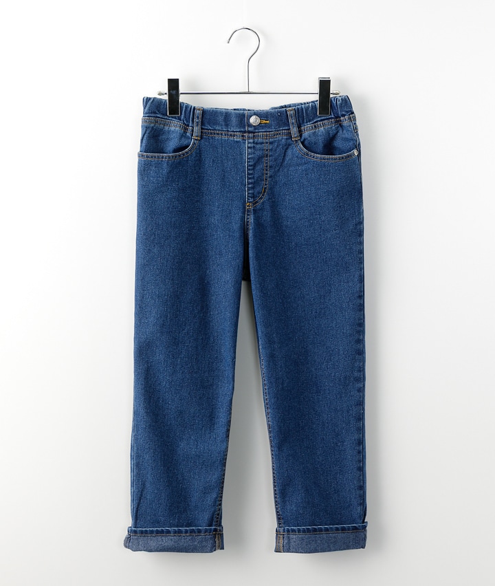デニムクロップドパンツ(Mサイズ サックス): レディース