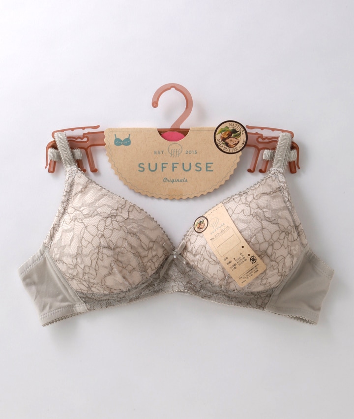ｓｕｆｆｕｓｅ レディスインナー ラッセルレースノンワイヤーブラジャー ｍサイズ グレー レディース パシオス公式ネットショップ パシオスnet