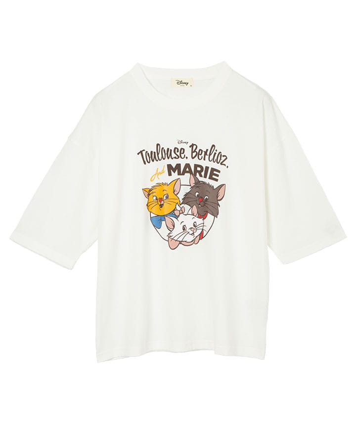 Disney】（おしゃれキャット）7分袖Tシャツ(Mサイズ