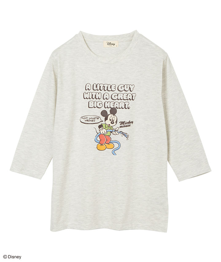 Disney】（ミッキー）7分袖Tシャツ(Mサイズ