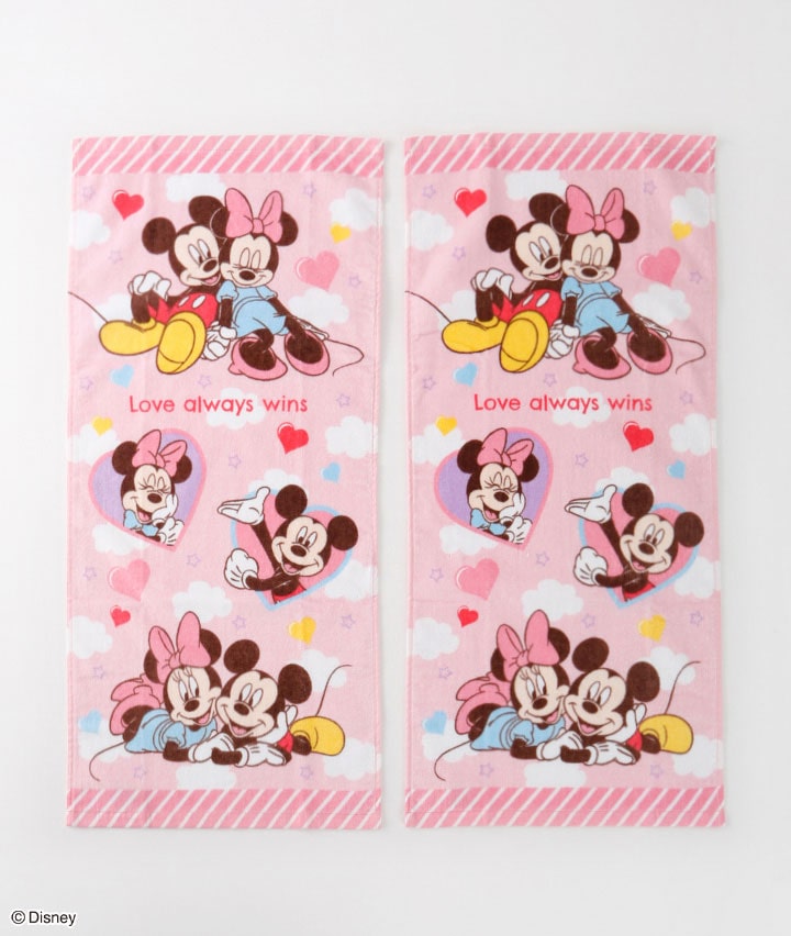 Disney】（ミッキー＆ミニー）（2枚組）フェイスタオル
