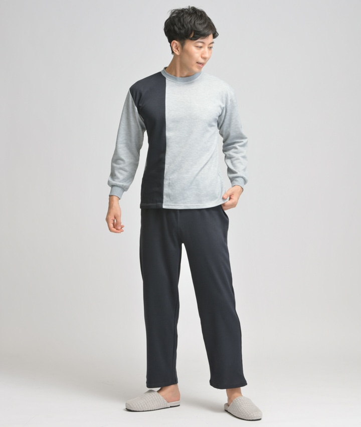 メンズパジャマ 紳士ボーダースウェットパジャマ ｍサイズ ブルー メンズ パシオス公式ネットショップ パシオスnet