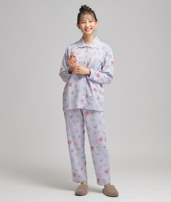 レディースパジャマ ｂｔ２１ 婦人キルト全キャラ総柄シャツ ｍサイズ パープル レディース パシオス公式ネットショップ パシオスnet