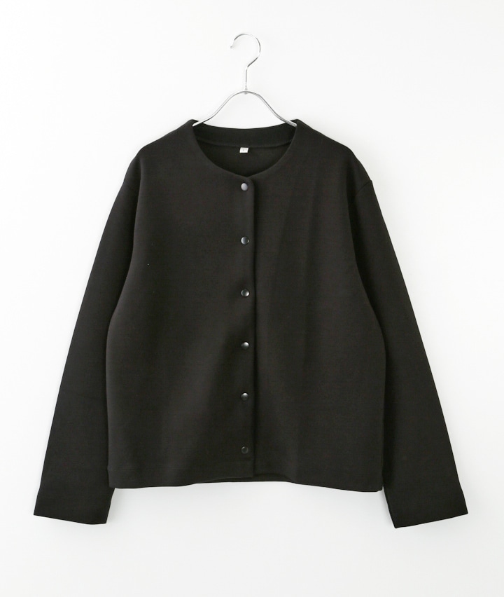 【新品】定価14.3円　アニオナ　ブラック　カーディガン　ウエスト調節可能　44 ダンボールニットスナップカーディガン(Mサイズ ブラック