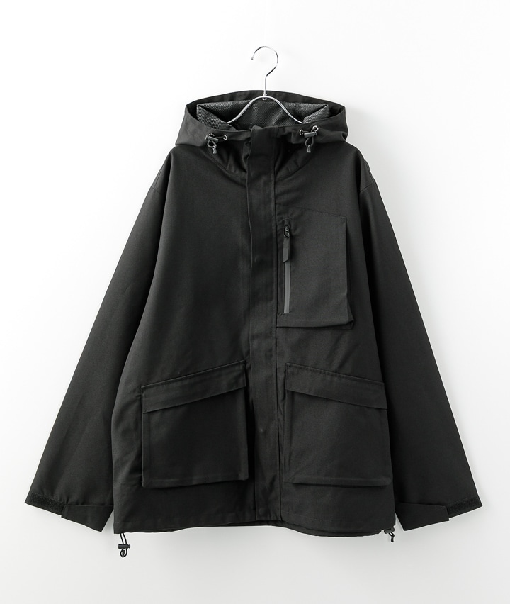 撥水マウンテンパーカー(Mサイズ グレーモク): メンズ