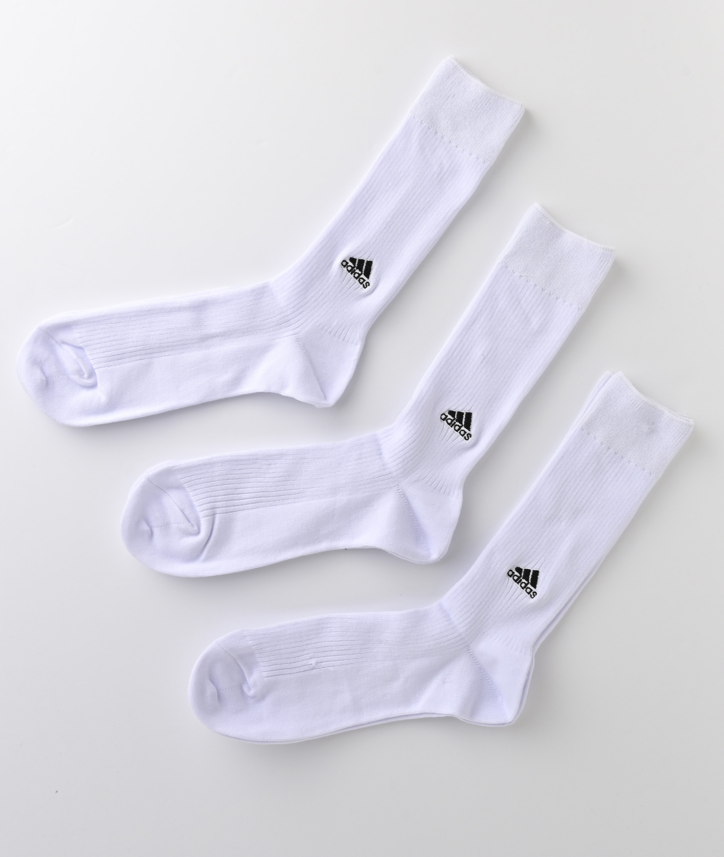 メンズソックス＞＜ａｄｉｄａｓ＞（３足組）スクールリブソックス