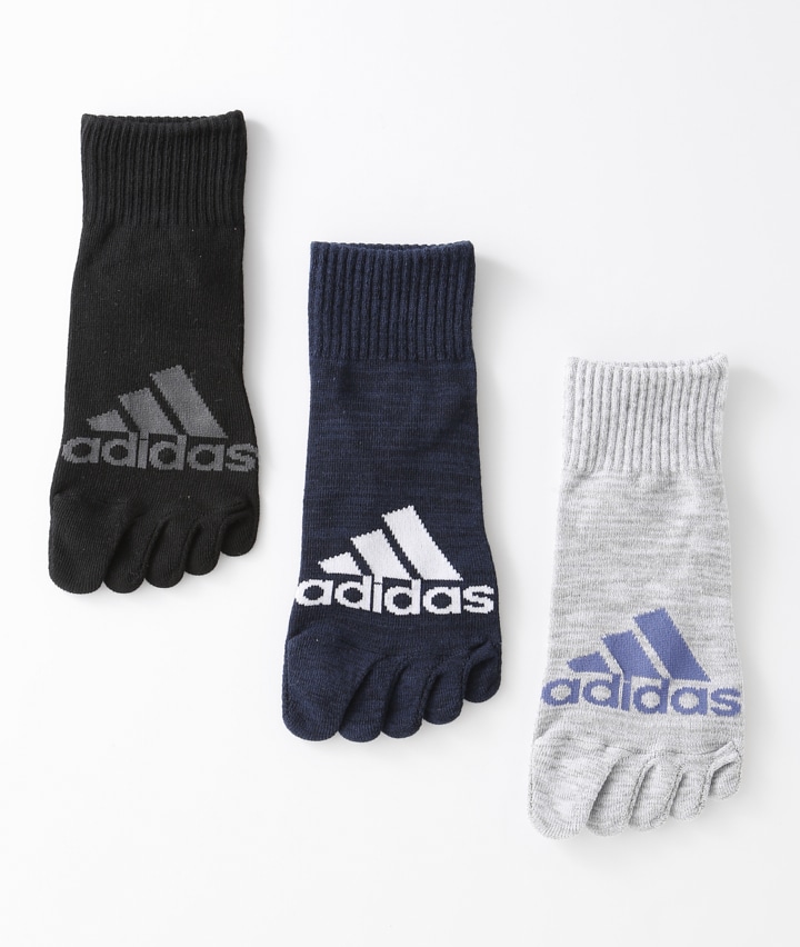 メンズソックス ａｄｉｄａｓ ３足組 紳士５本指ショートソックス ２３ ２５ アソート 婦人 パシオス公式ネットショップ Paseos Net