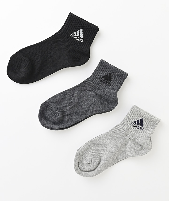 キッズソックス＞＜ａｄｉｄａｓ＞（３足組）お子様ショートソックス
