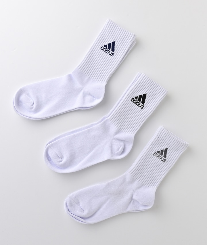 キッズソックス＞＜ａｄｉｄａｓ＞（３足組）お子様クルーソックス