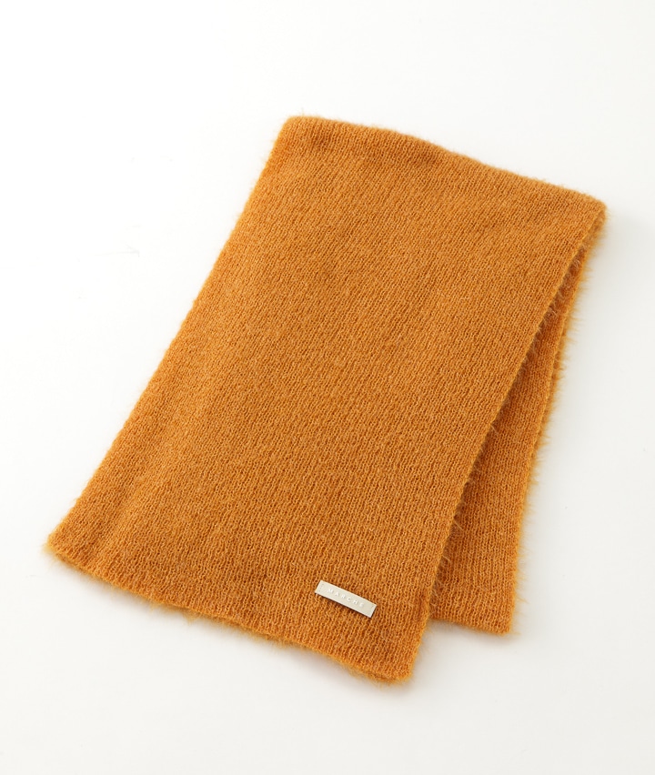 ポリエステル無地ニットマフラー(195×28㎝ オレンジ