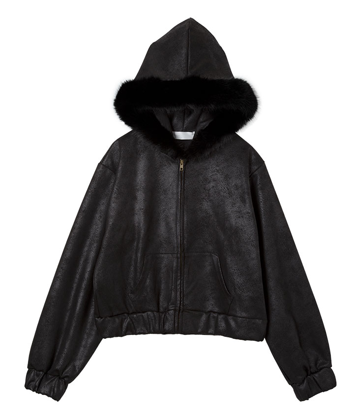 極美品■デイジーリン　ファージャケット　ブルゾン　ブラック　ジップアップ 極美品□デイジーリン ファージャケット ブルゾン ブラック